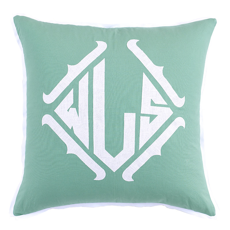 Celadon Applique Pillow