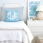 Ashton Spa/Amy Blue with Sky Flange Oversized Pillow