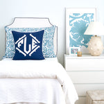 Ashton Spa/Amy Blue with Sky Flange Oversized Pillow