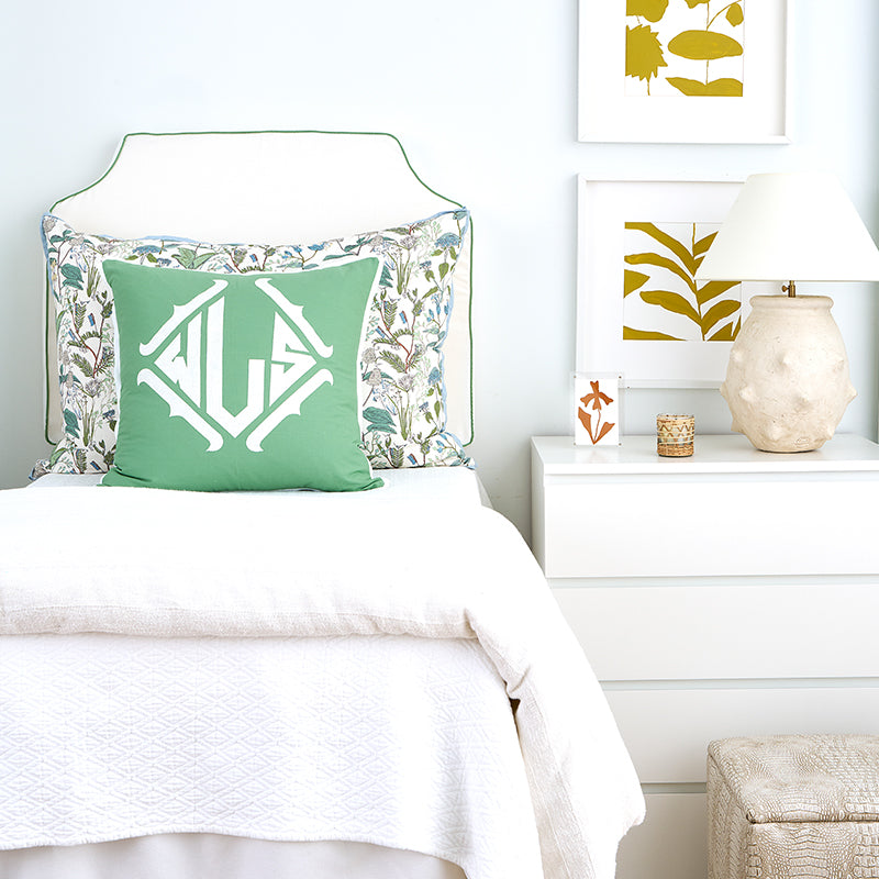 Celadon Applique Pillow