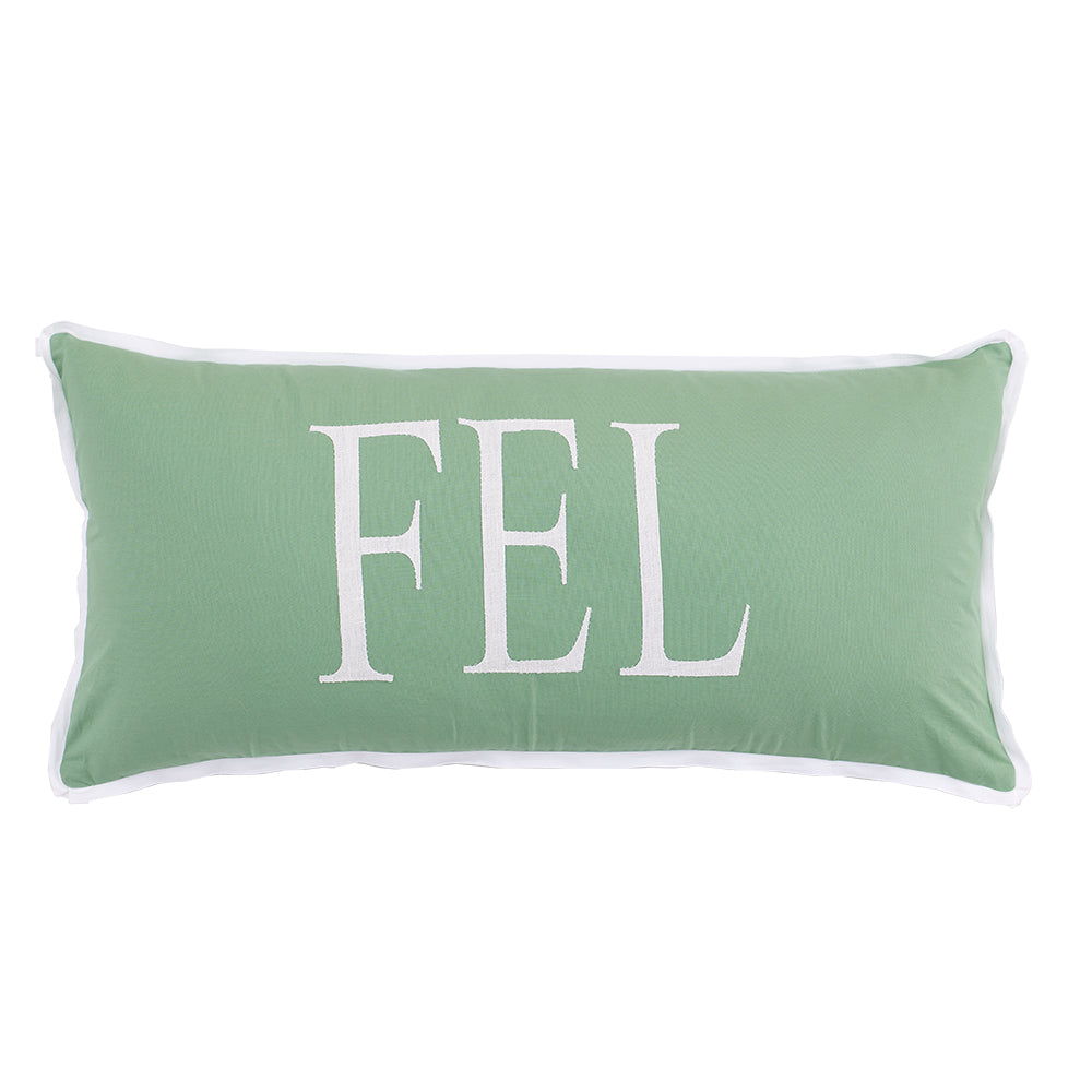 Celadon Applique Bolster – Room 422