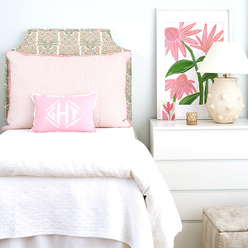 Gwin Shell/Lee Shell with Blush Flange Oversized Pillow
