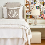 White with Pewter Flange Oversized Pillow