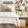 White with Pewter Flange Oversized Pillow