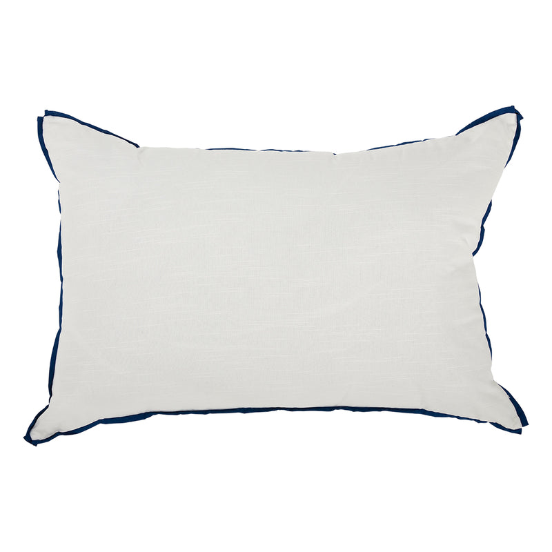 White with Prussian Flange Oversized Pillow